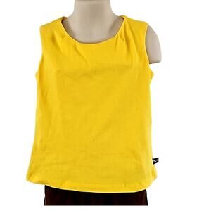 NWT Llum Girls Bright Yellow Cotton Blend Sleeveless Tank Top Size 5